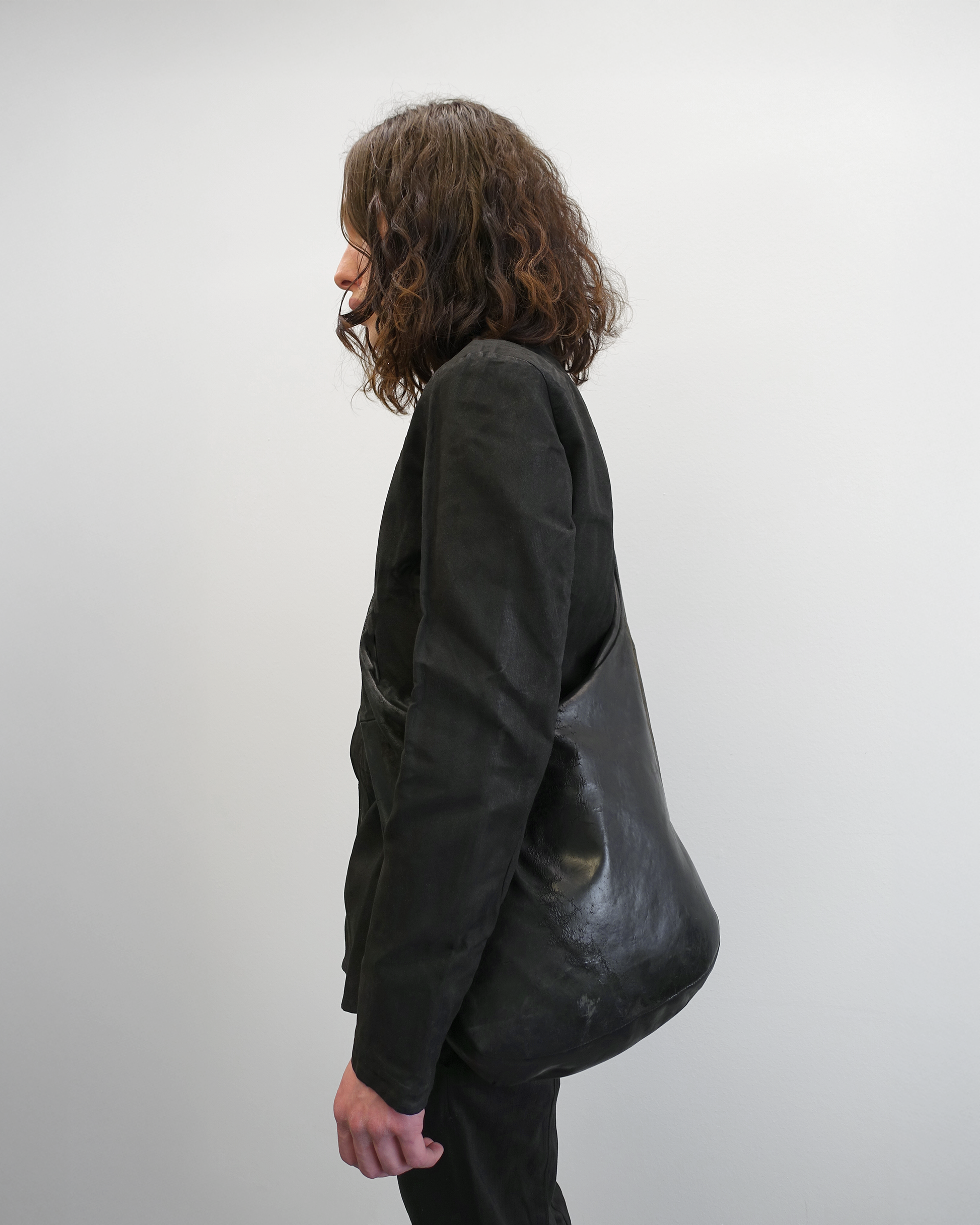 NODO - Waxed High Neck Collar Jacket