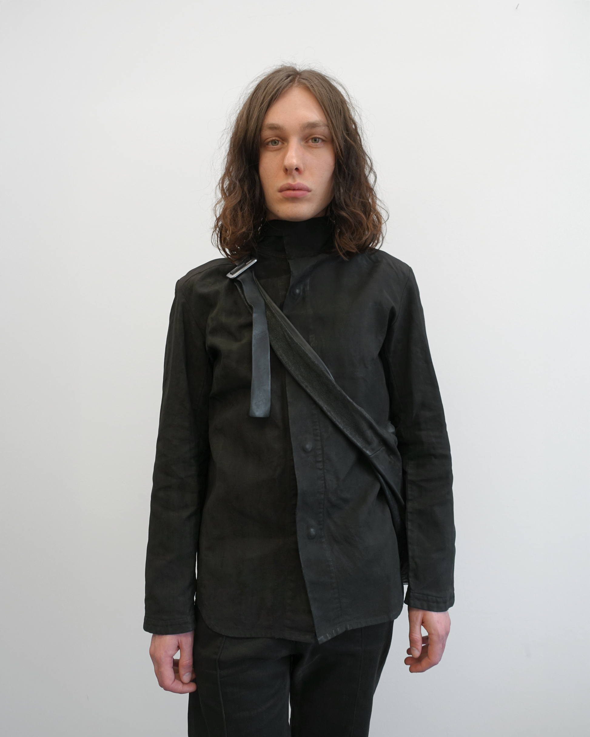 NODO - Waxed High Neck Collar Jacket