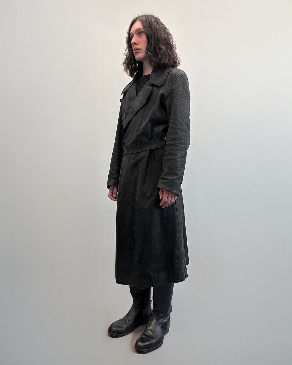 REPLICANT - Culatta Leather Belted Trench Coat
