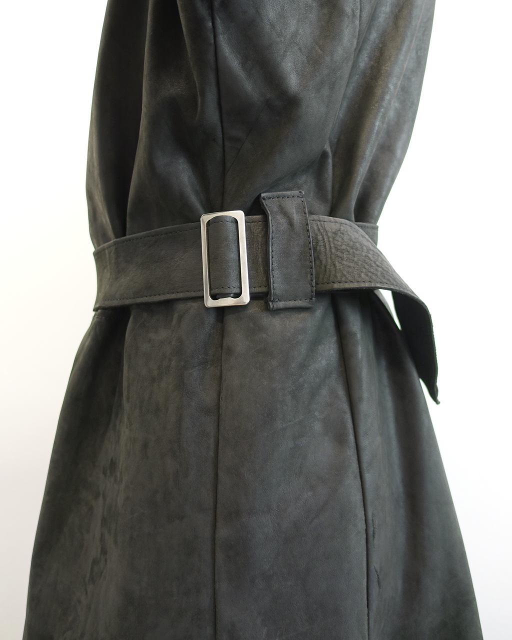 REPLICANT - Culatta Leather Belted Trench Coat