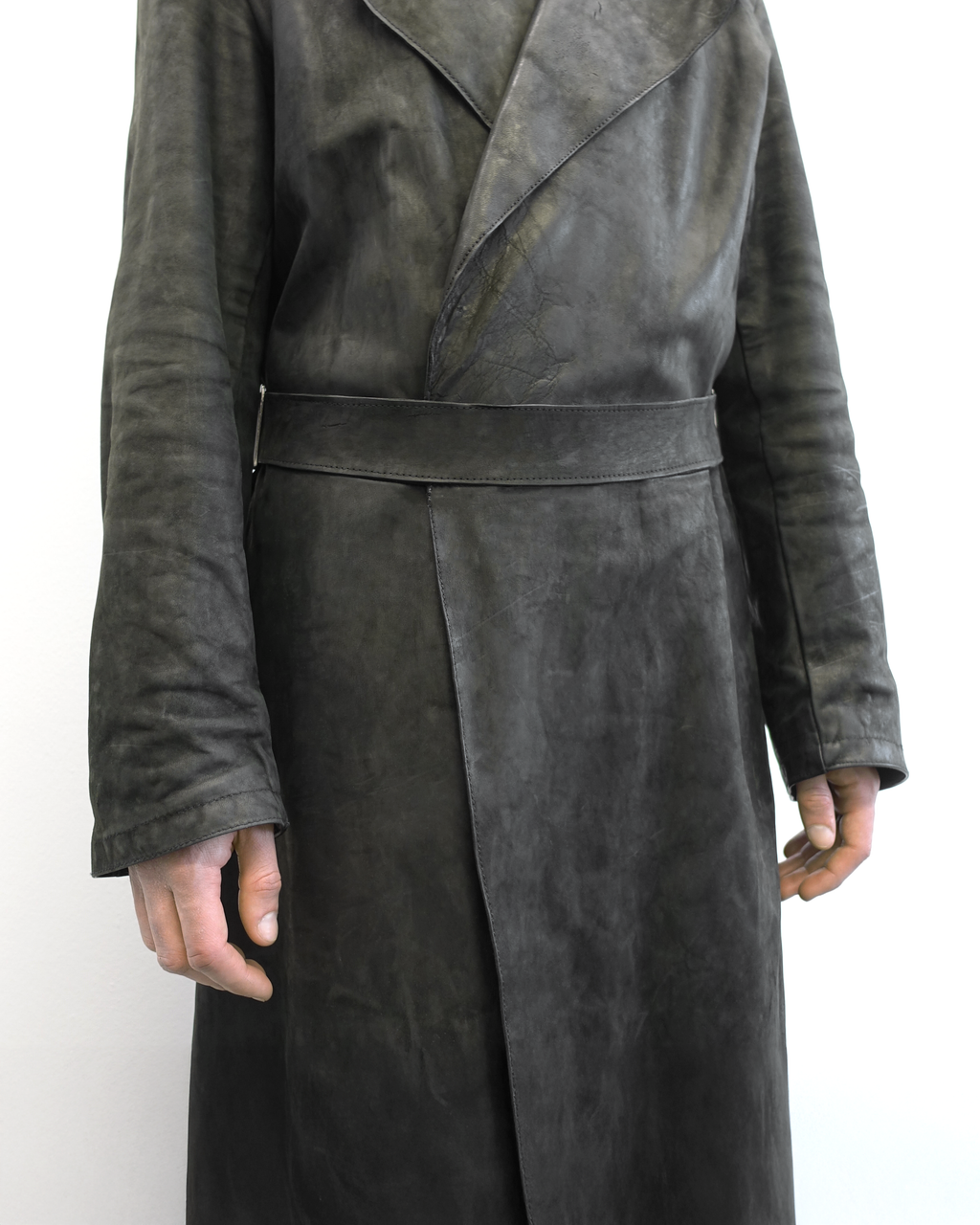 REPLICANT - Culatta Leather Belted Trench Coat