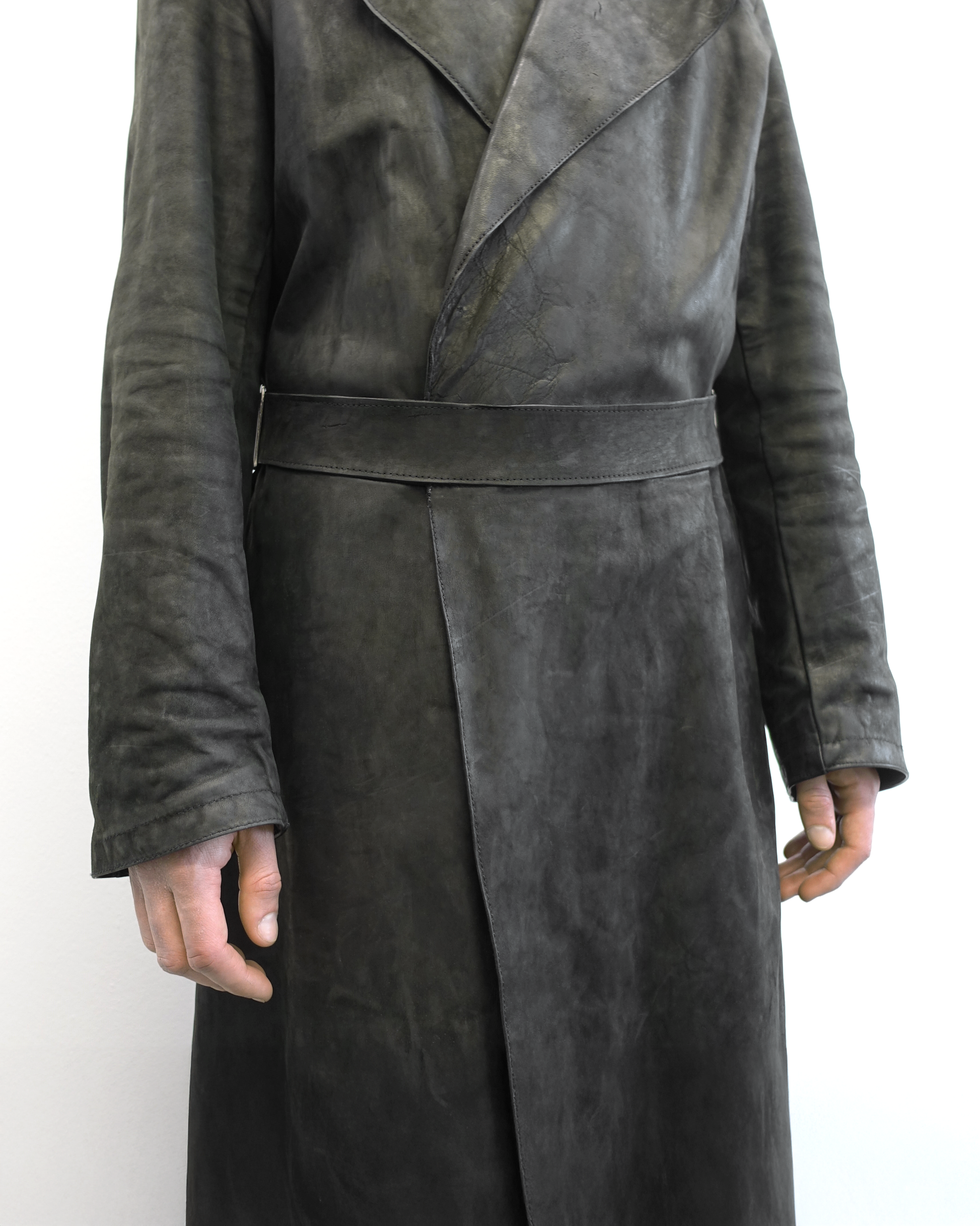 REPLICANT - Culatta Leather Belted Trench Coat