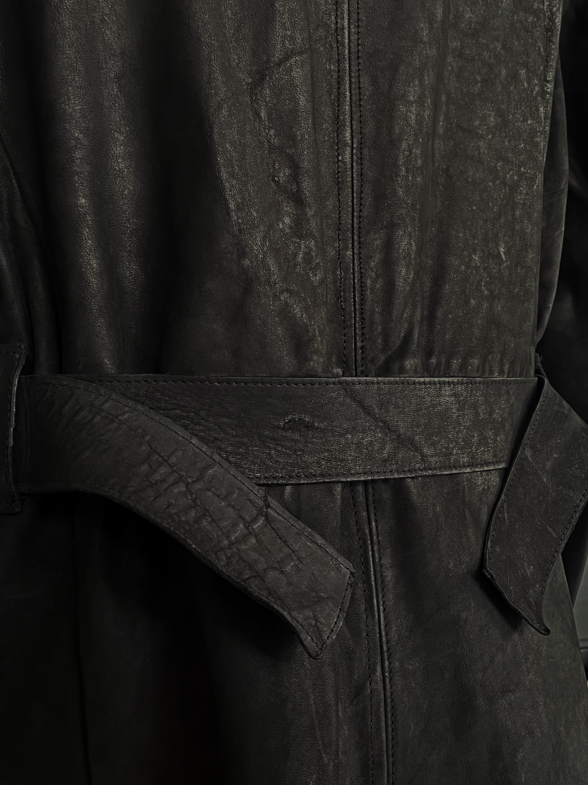 REPLICANT - Culatta Leather Belted Trench Coat