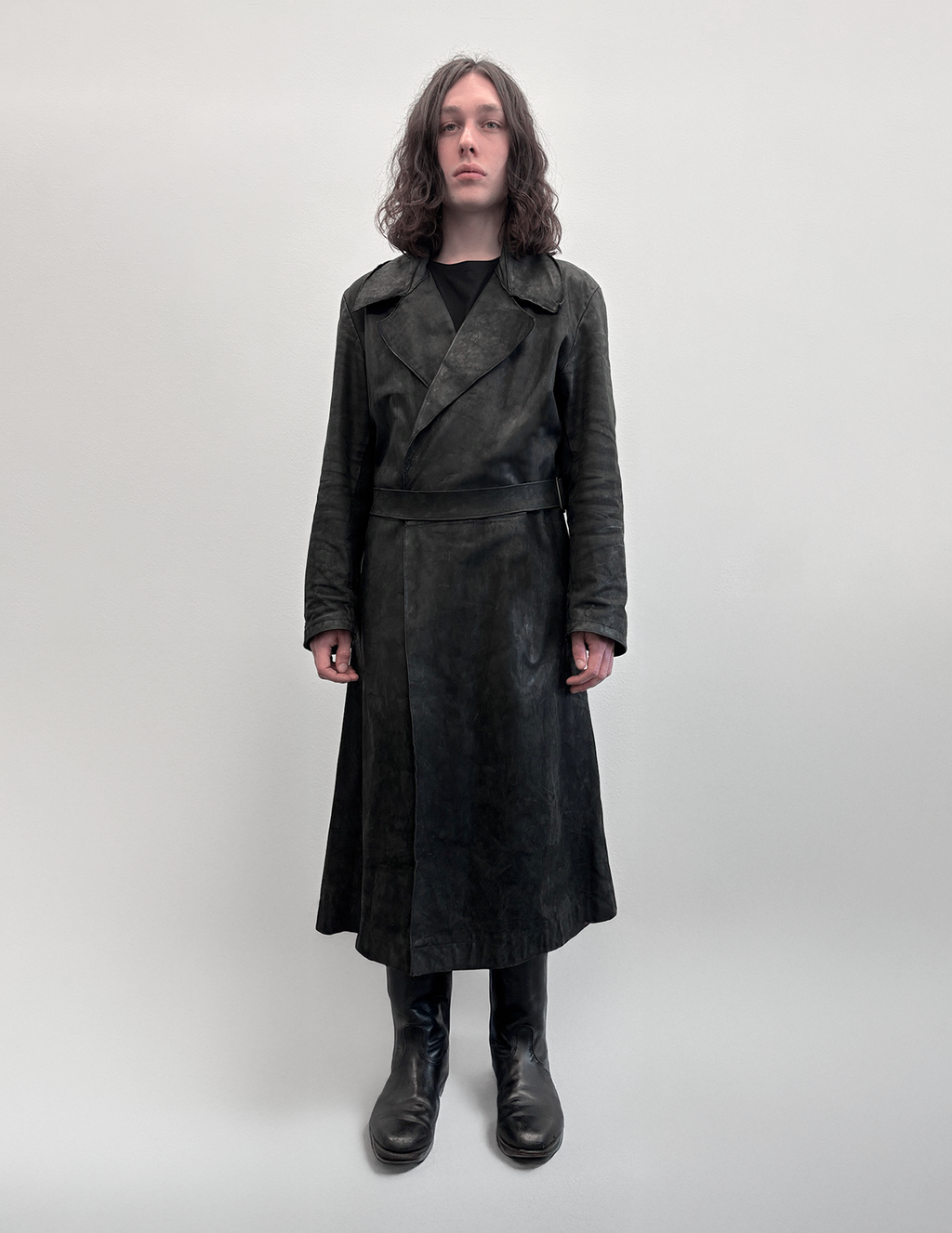 REPLICANT - Culatta Leather Belted Trench Coat