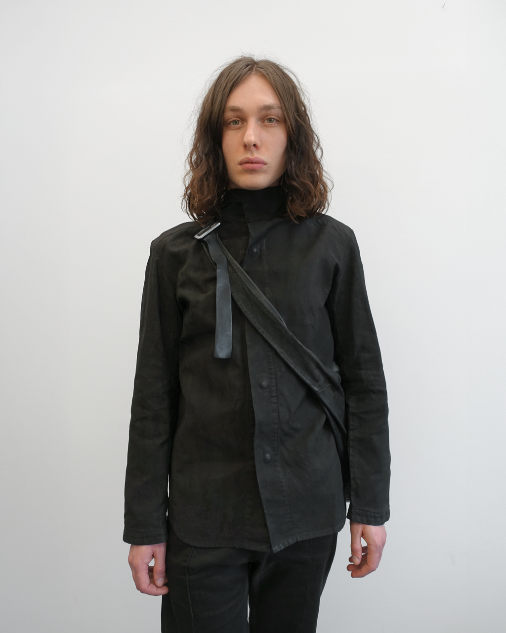 NODO - Waxed High Neck Collar Jacket