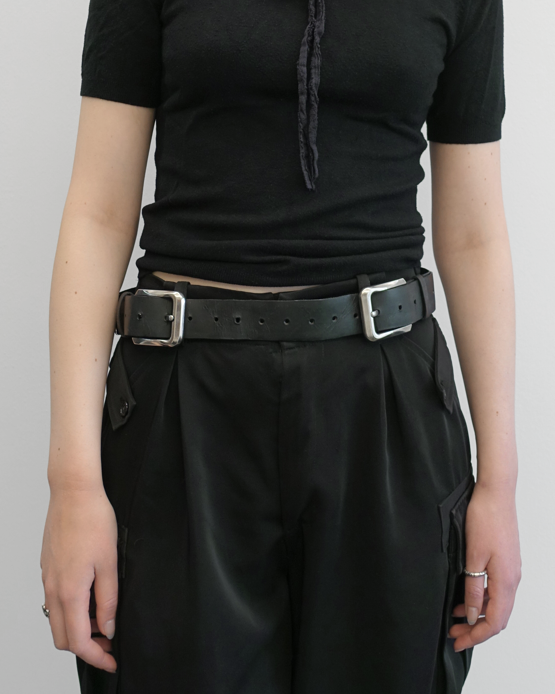DOUBEL - Metal Detail Leather Belt