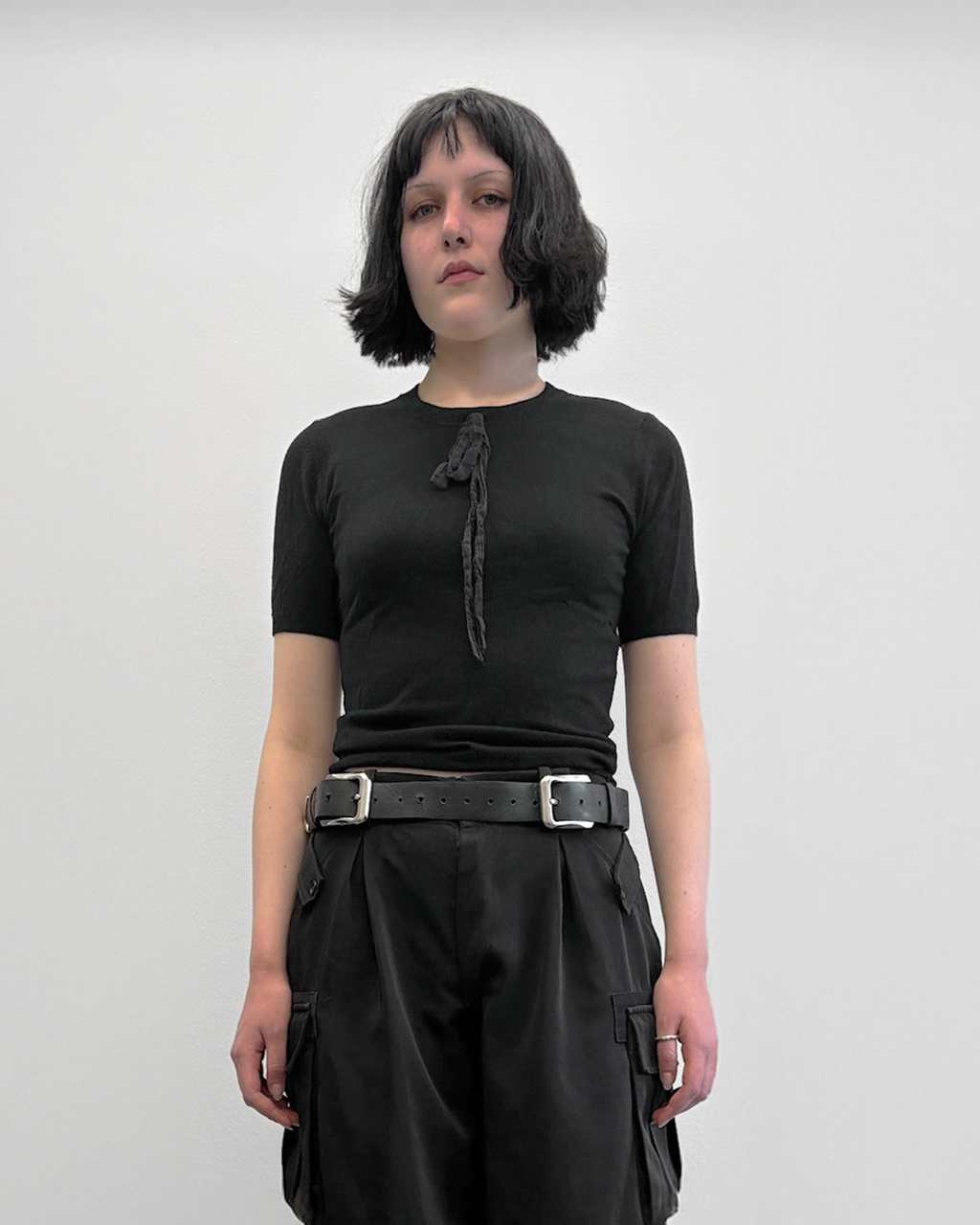 KNOT - Knit T Shirt With Wool Bow