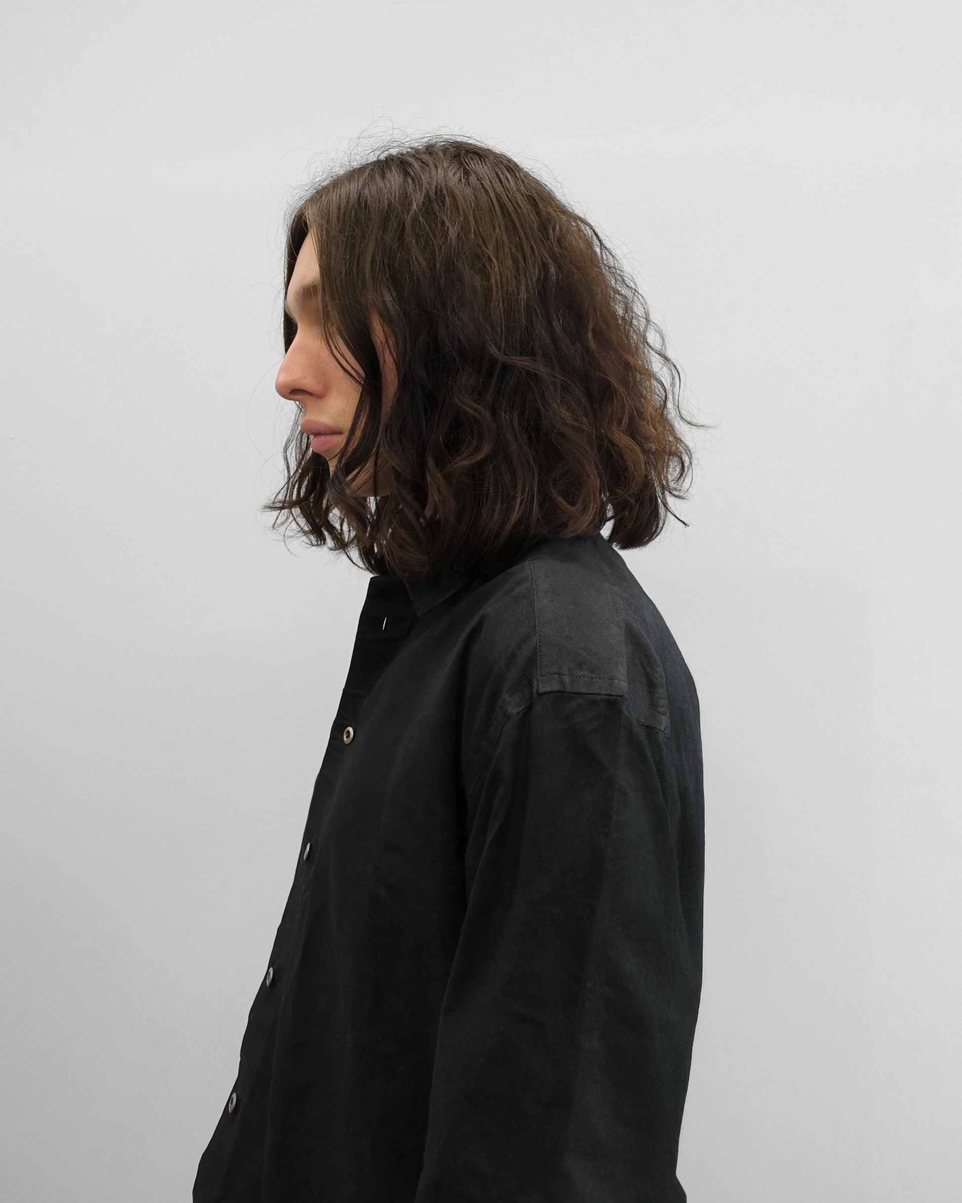 MELTAL - Crinkled Waxed Button-Up Shirt