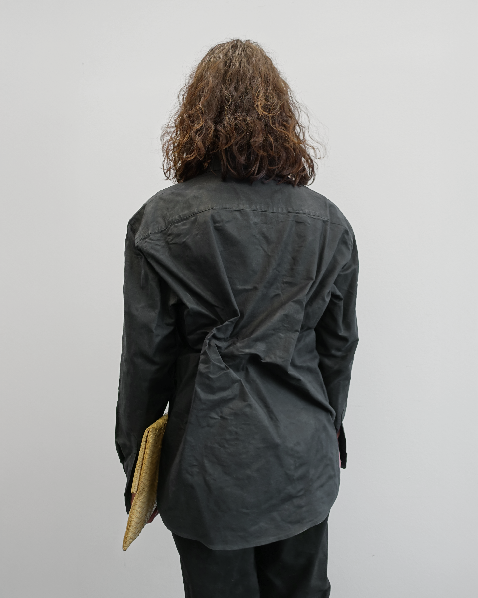 MELTAL - Crinkled Waxed Button-Up Shirt