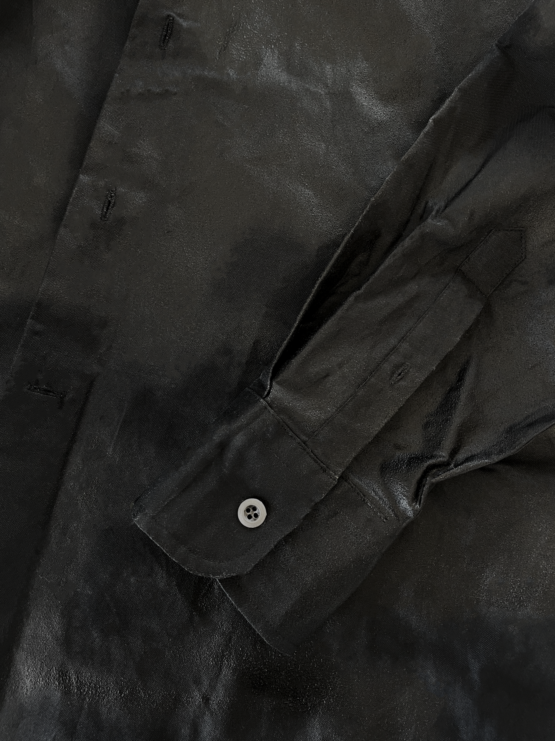 MELTAL - Crinkled Waxed Button-Up Shirt