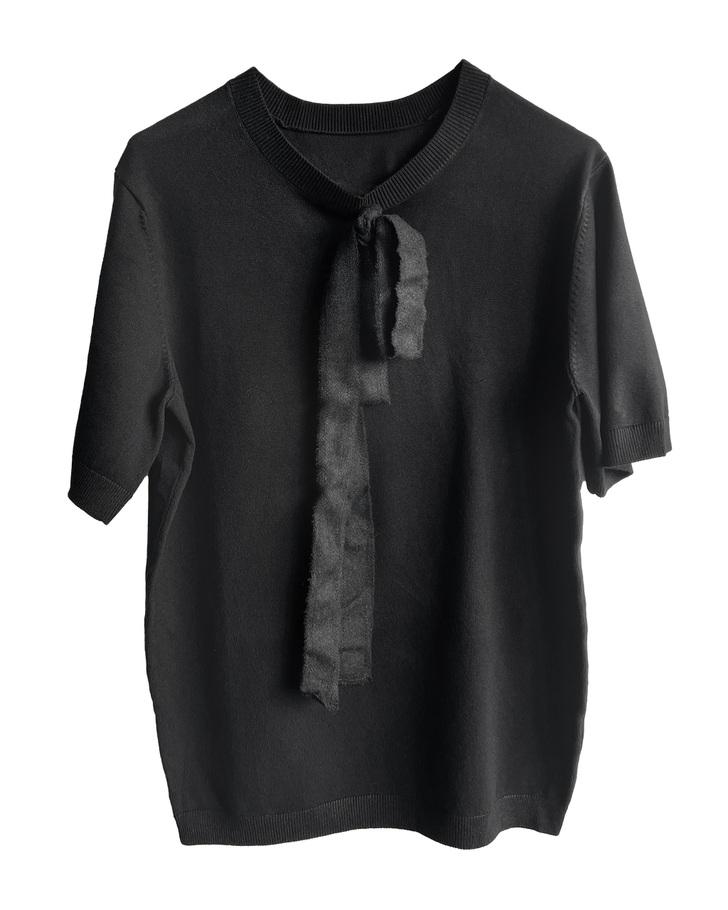 KNOT - Knit T Shirt With Wool Bow
