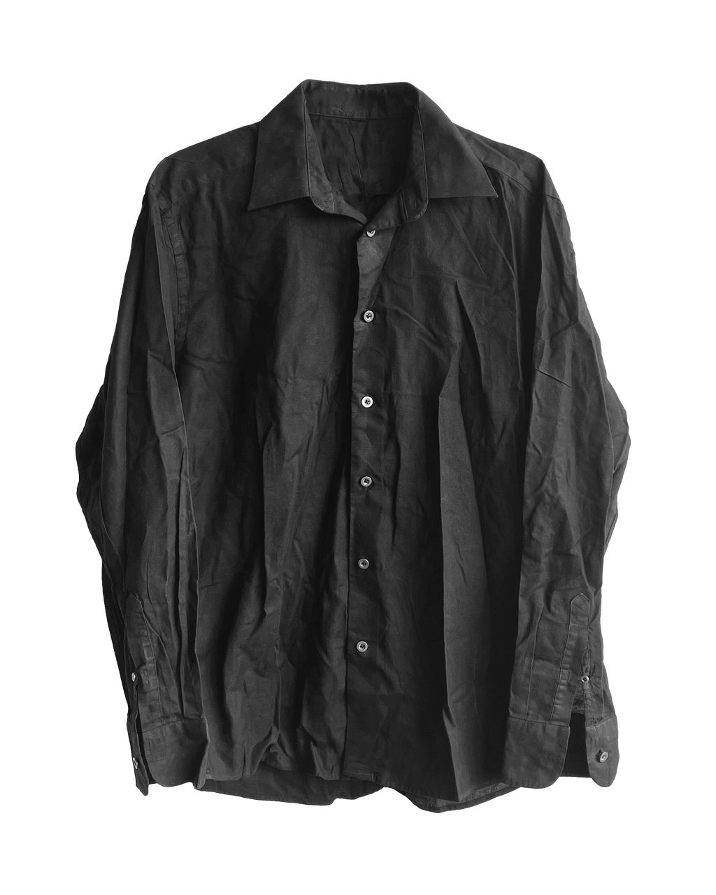 MELTAL - Crinkled Waxed Button-Up Shirt