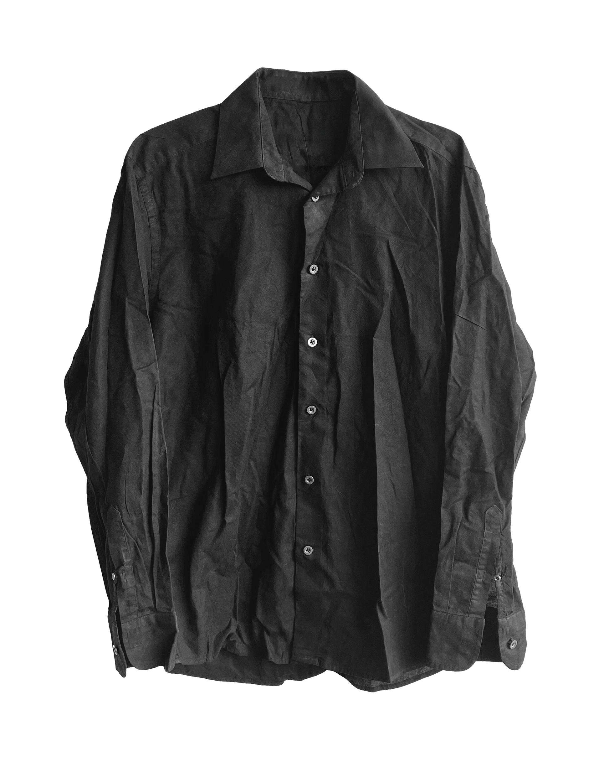 MELTAL - Crinkled Waxed Button-Up Shirt